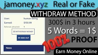 Jamoneyxyz Real or Fake  Earn Money Online by typing Captcha  Jamoneyxyz Money Withdraw Proof [upl. by Bella]