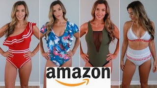 7 AMAZON Swimsuits TRYON HAUL  HIGH WAISTED amp ONE PIECE  SpringSummer 2019 [upl. by Anitsyrc950]