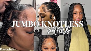 JUMBO KNOTLESS BRAIDS TUTORIAL DAEDOHAIR [upl. by Llerraf22]