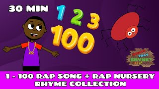 1 to 100 Rap Song For Kids  ABC Rap Song  Rap Nursery Rhyme Collection  Rap Kid Songs  30 Min [upl. by Clover]