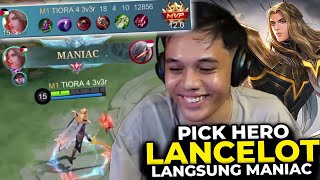 Perdana Pick Lancelot Di Season 31 Langsung MANIAC BOSS Mantan Top Global Nih  Mobile Legends [upl. by Nosyerg]