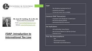 FDAP Income  International Tax Law Introduction [upl. by Oderfliw]