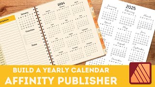 Affinity Publisher V2 Text Styles Tutorial  Create a Yearly Calendar Spread  Planners or Print [upl. by Ayahs]