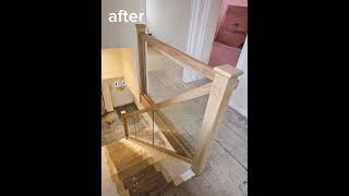 Favourite oak and glass Before amp After staircase transformation Modern sleek amp stunning design [upl. by Gypsy589]