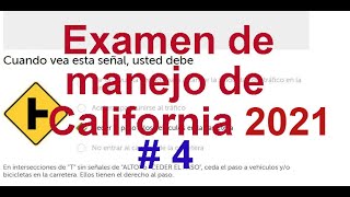 Examen de manejo de California 2021  EXAMEN DE MANEJO ESCRITO EN ESPAÑOL 2021 DMV 4 [upl. by Elinor]