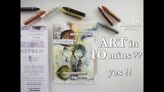 3 Simple Steps in 10 minutes Art Journaling Tutorial 7 ♡ Maremis Small Art ♡ [upl. by Atiuqin]