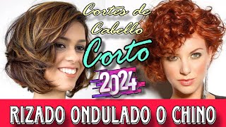 CORTES de CABELLO RIZADO CORTO Tendencia 2024 Lo Mejor del Momento CORTES y ESTILOS para MUJERES [upl. by Ziegler537]