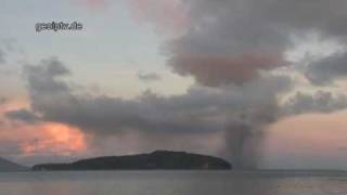 Eruptions at Anak Krakatau volcano [upl. by Newton]