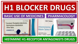 H1 BLOCKER DRUGS ANTIHISTAMINES HISTAMINE H1RECEPTOR ANTAGONISTS DRUGS BASIC USE SIDE EFFECTS [upl. by Nalat579]