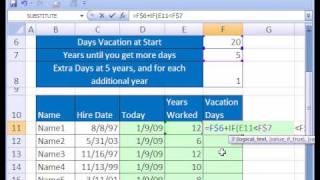 Excel Magic Trick 202 Calculate Vacation Days [upl. by Racso526]