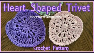 Heart Shaped Trivet crochetpotholder crochet crochetvid crochetvalentine [upl. by Isahella114]