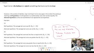 null and alternate hypotheses amp type I and type II errors [upl. by Kimitri]