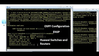 OSPF configuration in ENSP  Huawei Devices [upl. by Notlrak]