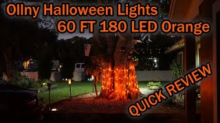 Ollny Halloween Lights Outdoor Indoor 60 FT 180 LED Lights Orange Review Tutorial and Instructions [upl. by Gazzo]