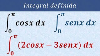 Integral definida 0 pi coseno x seno x 2cosx  3senx dx Integrales trigonométricas inmediatas [upl. by Atteynod]