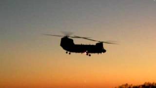 CH47F Chinook Takeoff at Sunset [upl. by Procora]