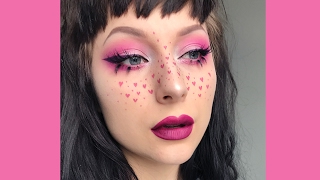 Heart Freckles Doll Valentines Day Makeup Tutorial [upl. by Edward]