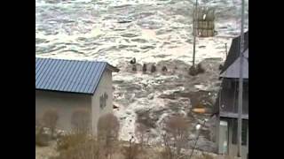 2011 Tsunami wall recorded in Nodamura Iwate Japan [upl. by Htiduy]