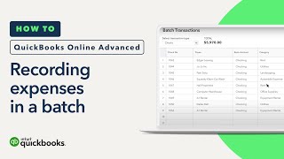 How to record expenses in a batch  QuickBooks Online Advanced [upl. by Denni]