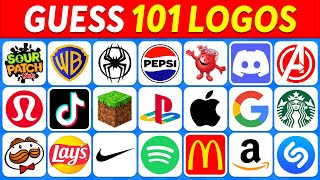 Guess the Logo in 3 Seconds  101 Famous Logos  Logo Quiz 2024 [upl. by Emmeram]