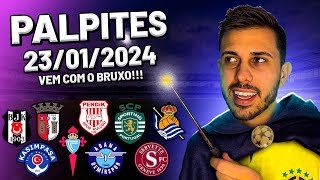 PALPITES DE FUTEBOL DO DIA 23 01 2024  BILHETE PRONTO [upl. by Niamreg]