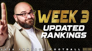 Week 3 Updated Rankings  2024 Fantasy Football [upl. by Koren]