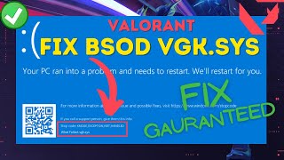 Valorant VGKSYS BSOD Kmode Exception not handled [upl. by Andreas]