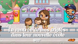 La rentrée scolaire de mes triplés dans leur nouvelle école sur Avatar World 🌍rentrée📚🥥🍃⭐️🙏🏽 [upl. by Haynes]