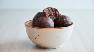 Raw Cacao Energy Bites 5 Ingredients [upl. by Idroj326]