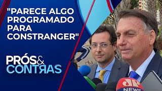 Bolsonaro fala após depor na PF “Marcos do Val que responda por seus atos”  PRÓS E CONTRAS [upl. by Jevon]