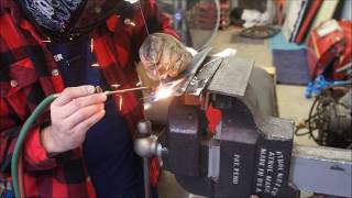 Old school Oxy torch welding sheet metal [upl. by Ocirderf359]