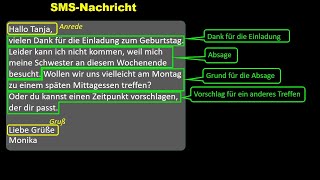 SMS schreiben DTZ A2B1Schreiben Sie Ihrem KollegenIhrer Kollegin eine kurze Mitteilung [upl. by Eleira833]