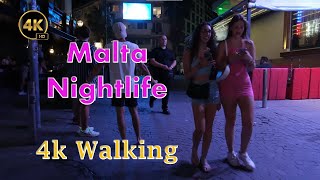 Malta Nightlife amp Club  Party Scenes in the city 2023 4K walk [upl. by Laraine]