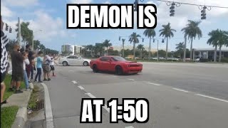 Dodge Demon LOUD Takeoff How To Leave A Car Show [upl. by Sanfo]