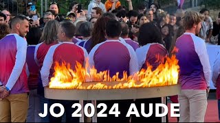 FLAMME OLYMPIQUE A CARCASSONNE GRUISSAN NARBONNE JO 2024 PARIS [upl. by Dazhahs427]