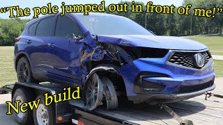 Rebuilding an Acura RDX Aspec AWD with deployed airbags after hitting a pole [upl. by Anauj]