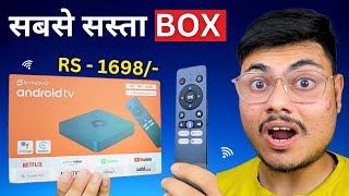 I Try Indias Cheapest Android TV Box  Normal TV To Smart TV Convert With Android Box [upl. by Gregor]