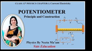 Potentiometer  Principle and Construction of Potentiometer Class 12 Chapter 3 Current electricity [upl. by Kendrick]