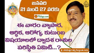 Weekly Rasi Phalalu in Telugu Jan 21st to 27th 2024 వార ఫలాలు  Vaara Phalalu 2024 Someshwar Sharma [upl. by Celio]