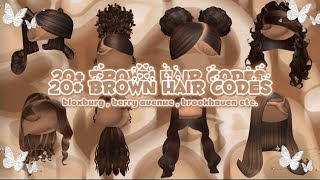 20 Brown Hair Codes🤎  Roblox berry avenue  bloxburg  brookhaven etc [upl. by Htrowslle]