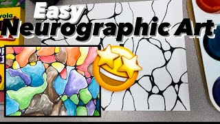 Neurographic Art Tutorial for Kids  EASY Art Project step by step art painting mrschuettesart [upl. by Arraet]