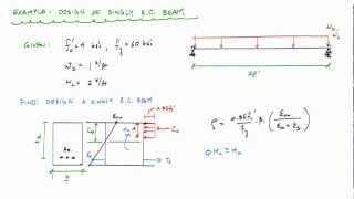 Design of a Singly RC Beam Section Example 1  Reinforced Concrete Design [upl. by Sirovat]