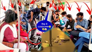 Condoms Dropping 🤣 In The Metro 😱Front Of Public l Metro Prank Epic Reaction By sk [upl. by Arriat487]