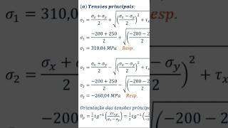 Cálculo da orientação das tensões principais  ResMat [upl. by Aneehsram790]
