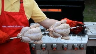 Rotisserie Grilling Two Chickens [upl. by Rahas]