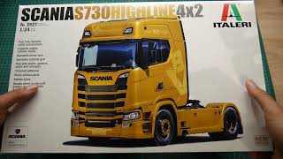 Scania S730 Highline 4x2 Italeri 124  Unboxing [upl. by Dirtsa]