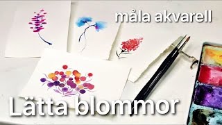 4 tekniker i akvarell  blommor för nybörjare [upl. by Derfnam]