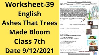 Worksheet 39 English class 7 91221  English class 7  English worksheet 39 [upl. by Rayna]