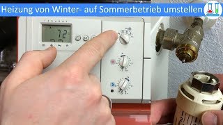 Abschalten  Heizung von Winter auf Sommerbetrieb umstellen  Viessmann Trimatik B  deutsch [upl. by Kcirddahc266]