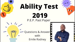 Ability Test 2019 Past Paper PEP [upl. by Ellac]